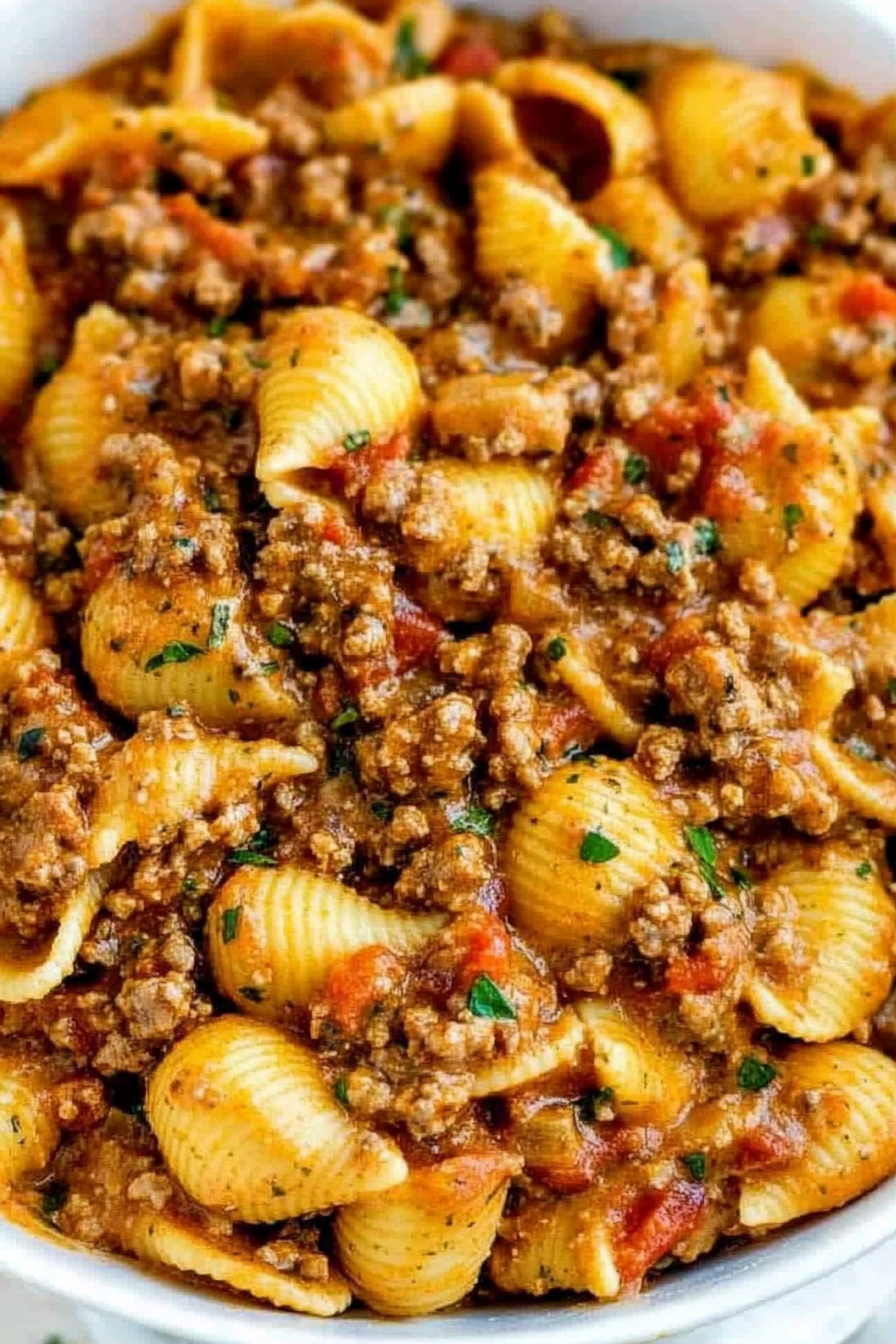 Creamy Beef and Shells Recipe Delicious Creamy Beef and Shells