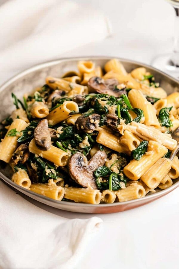Delicious Spinach Mushroom Pasta