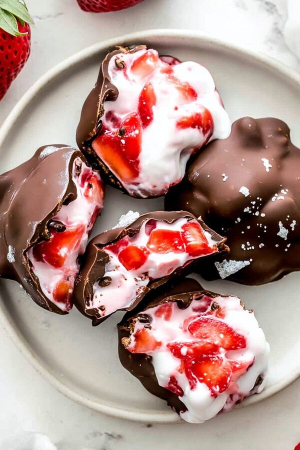 Delicious strawberry yogurt bites