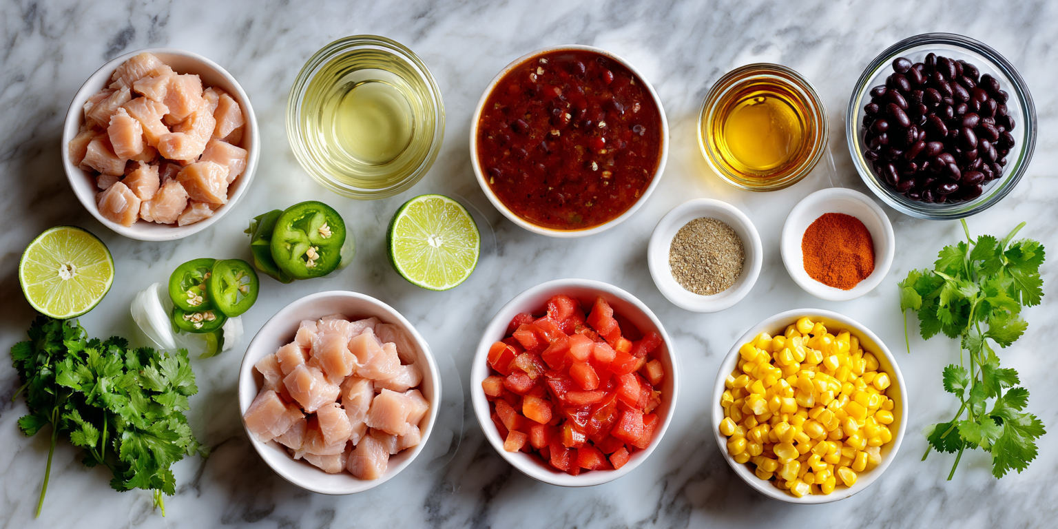 8-Can Chicken Taco Soup served warm with cozy spices