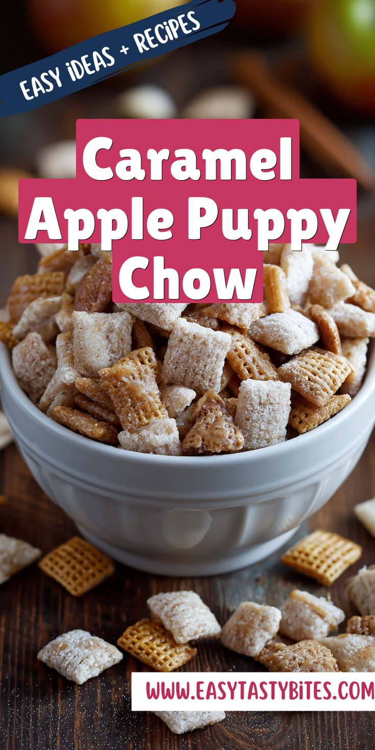 Caramel Apple Puppy Chow served warm with cozy spices