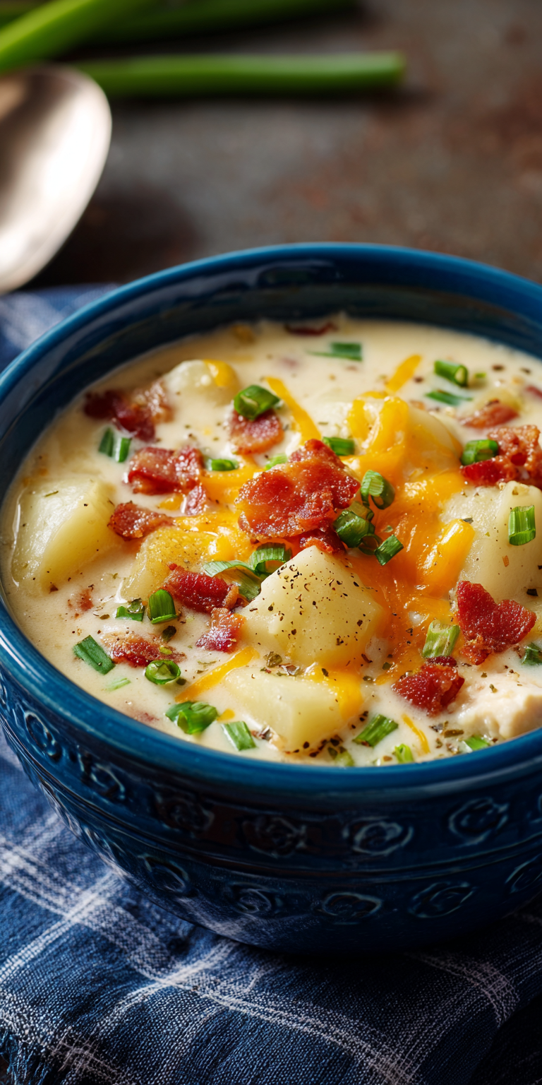 Cheesy Chicken Bacon Potato Soup – Rich & Flavorful Recipe