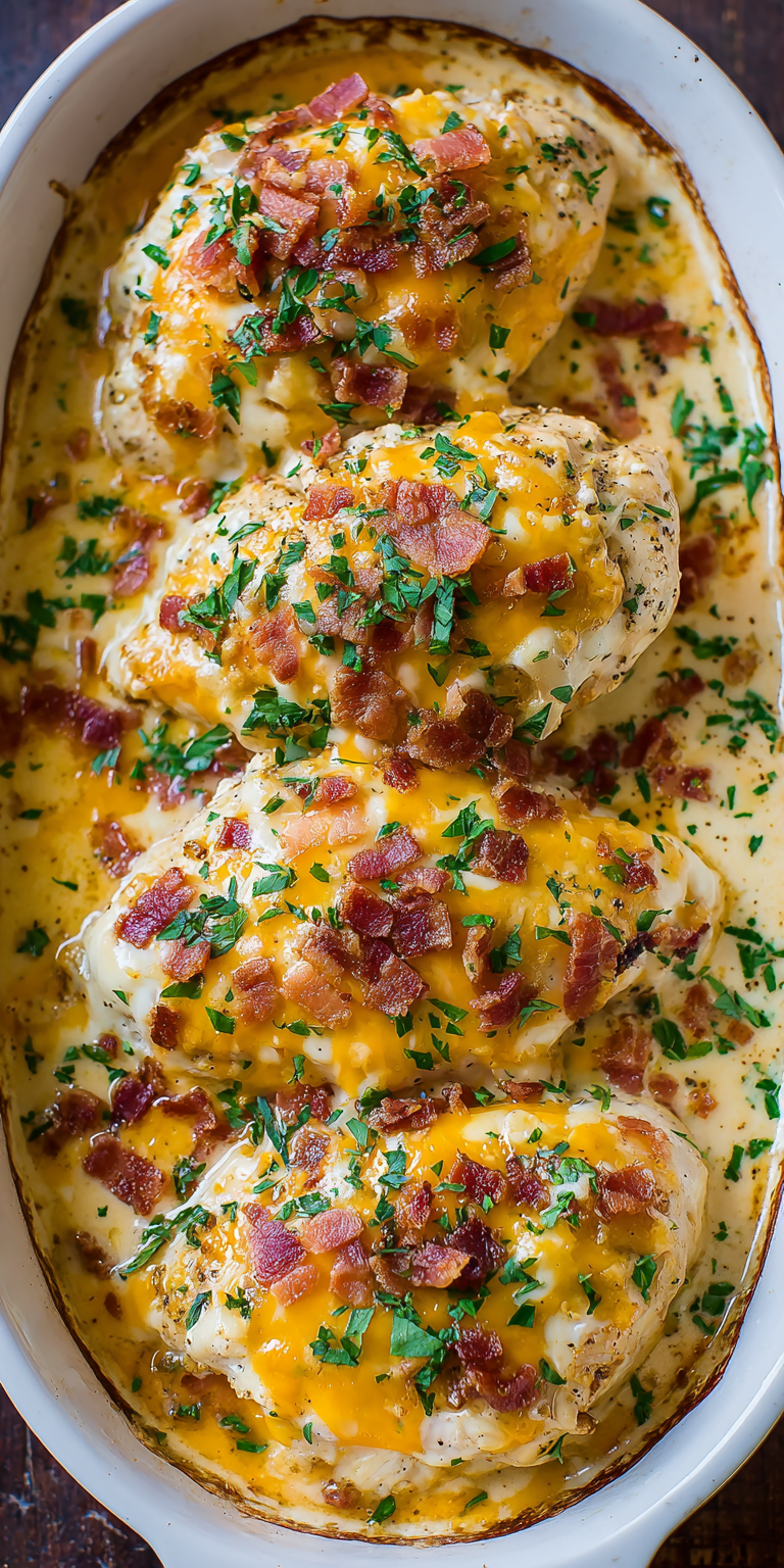 Cheesy Creamy Baked Chicken – Comfort Food Favorite Recipe