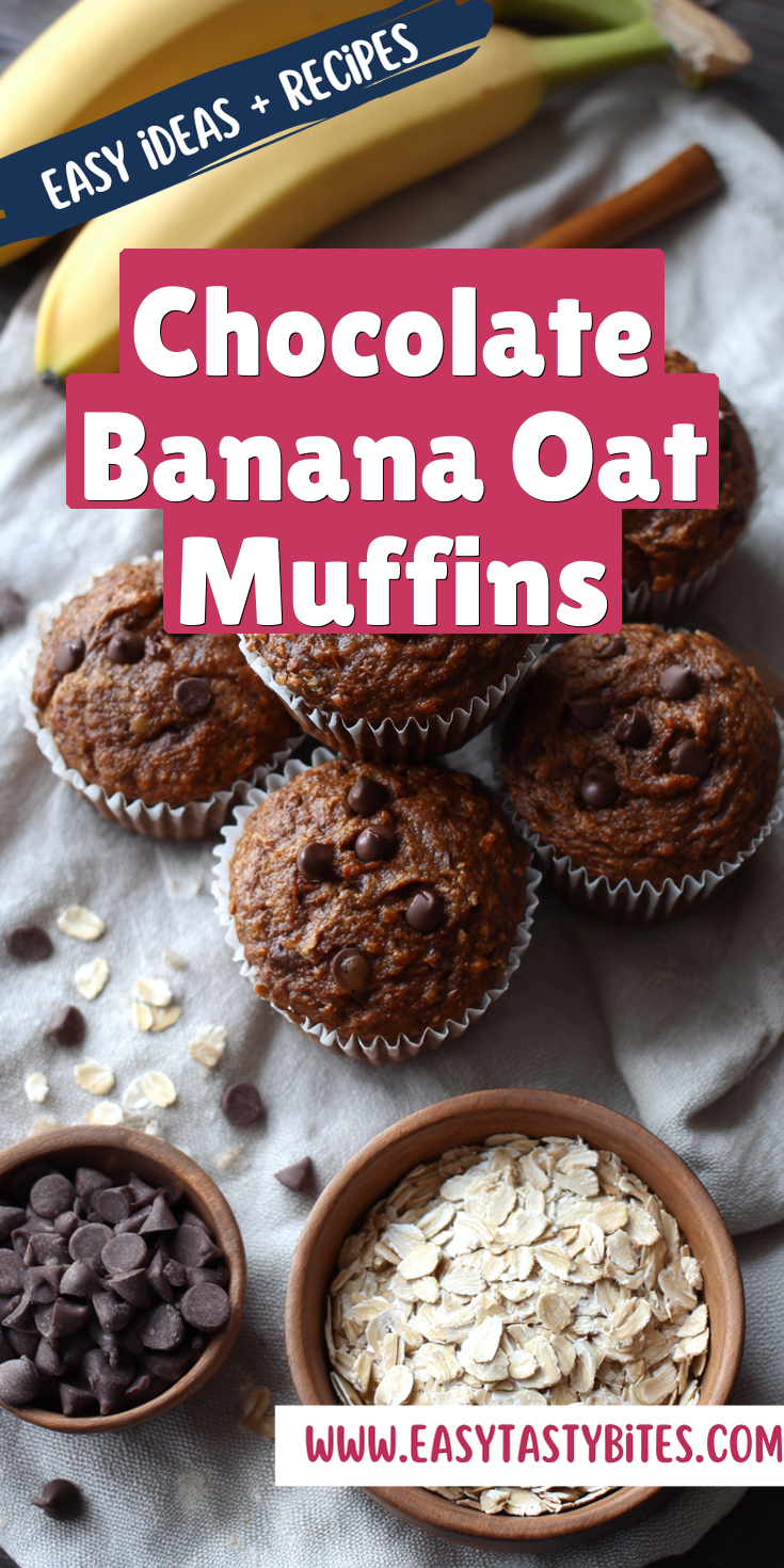 Chocolate Banana Oat Muffins served warm with cozy spices