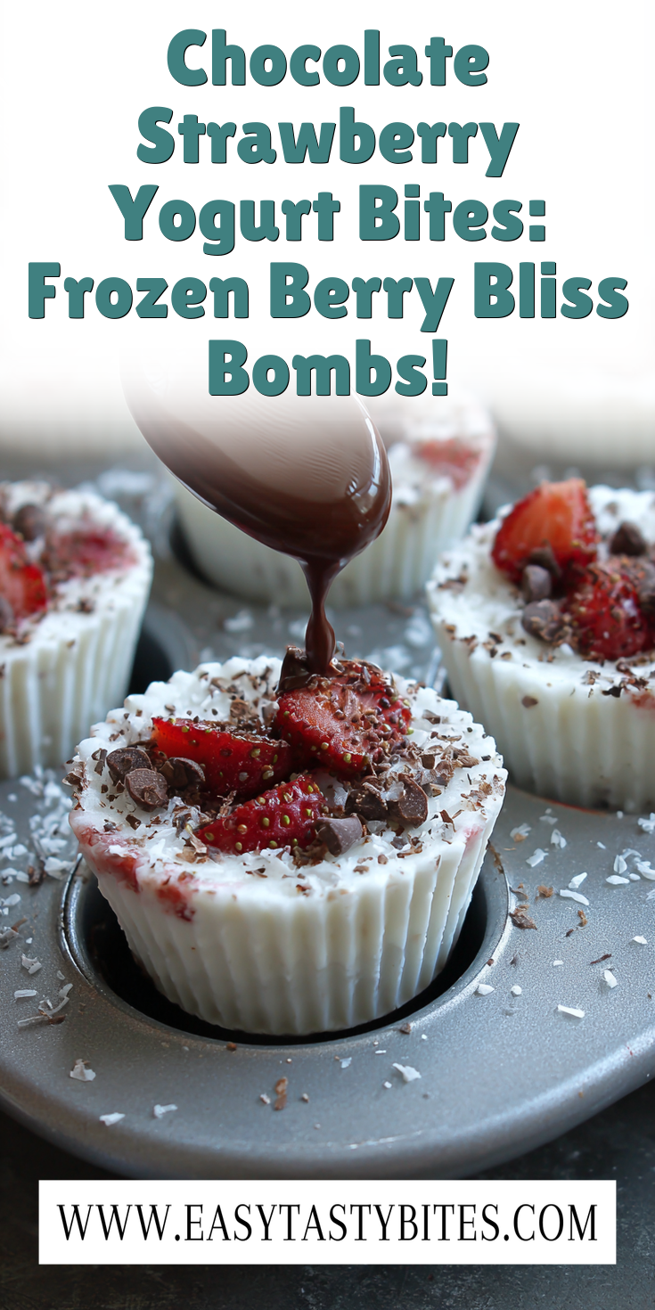 Chocolate Strawberry Yogurt Bites: Frozen Berry Bliss Bombs! served warm with cozy spices