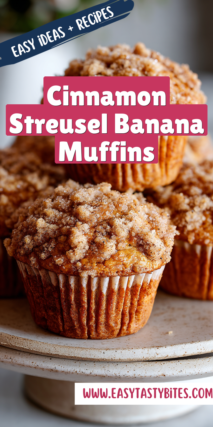 Cinnamon Streusel Banana Muffins served warm with cozy spices