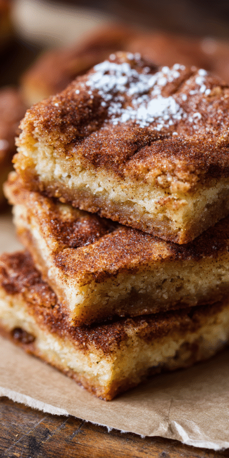 Cinnamon Sugar Blondies served warm with cozy spices