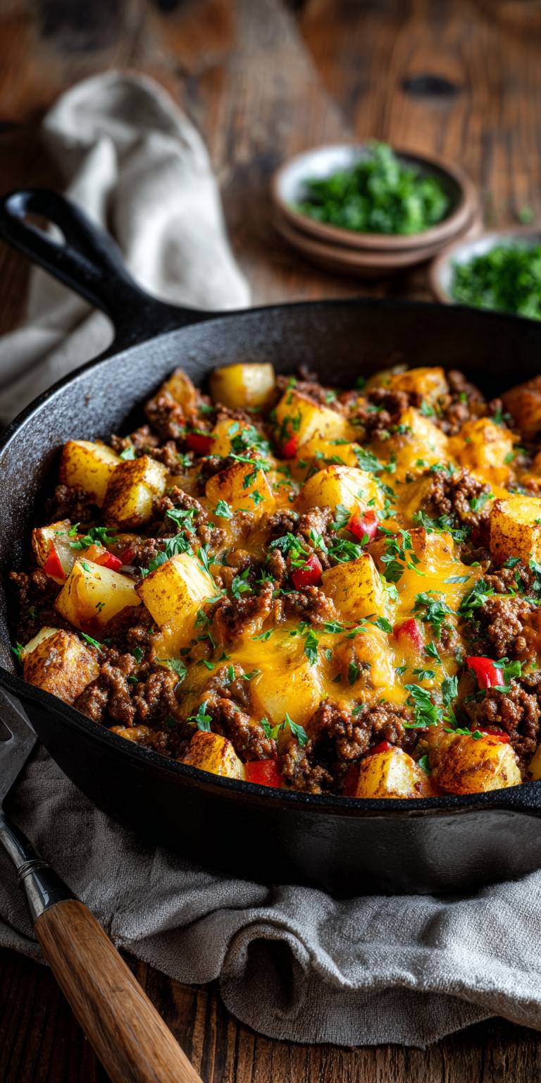 Cowboy Beef & Potato Casserole – Perfect for Busy Nights Recipe