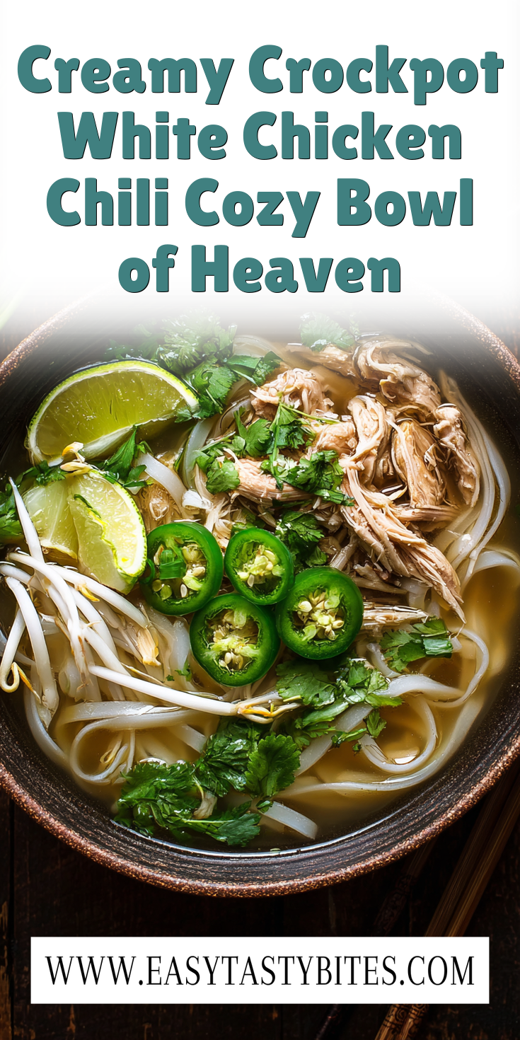 Creamy Crockpot White Chicken Chili Cozy Bowl of Heaven served warm with cozy spices