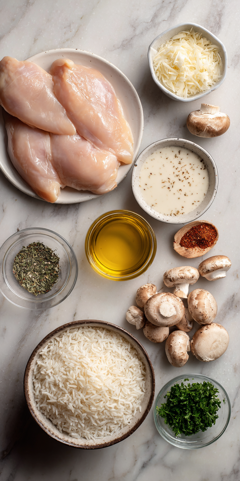 Creamy Smothered Chicken & Rice served warm with cozy spices