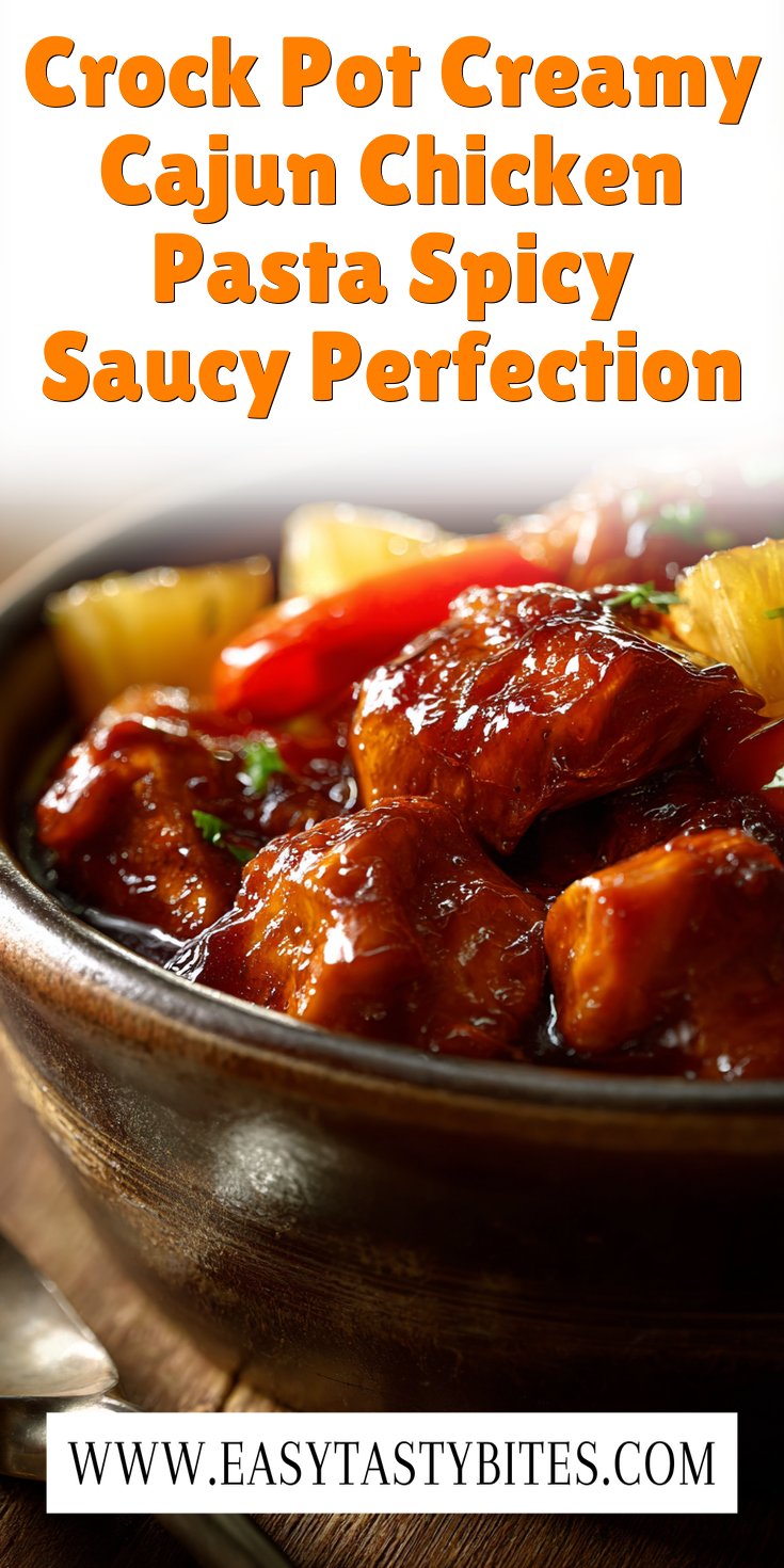 Crock Pot Creamy Cajun Chicken Pasta Spicy Saucy Perfection served warm with cozy spices