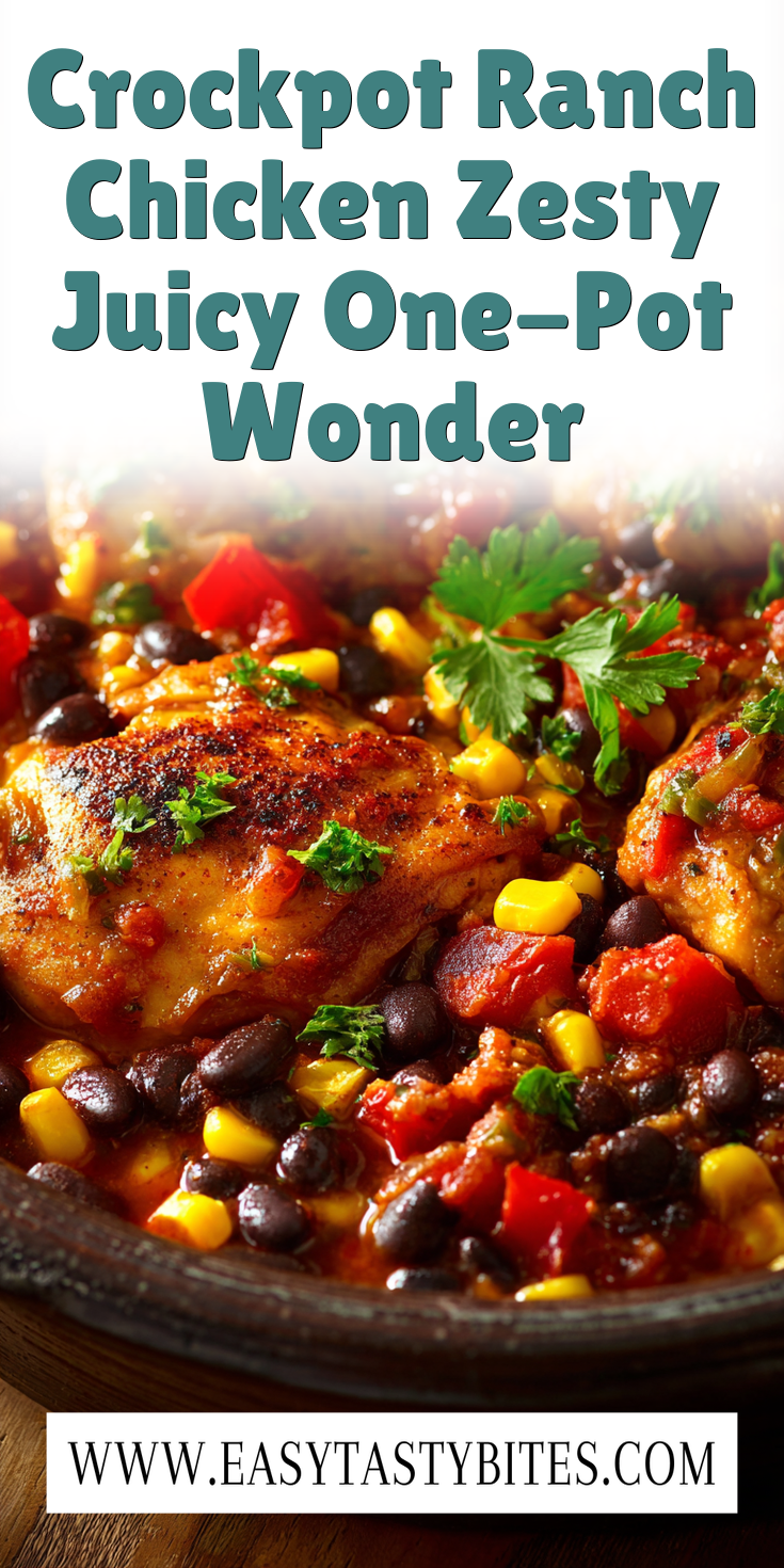 Crockpot Ranch Chicken Zesty Juicy One-Pot Wonder served warm with cozy spices