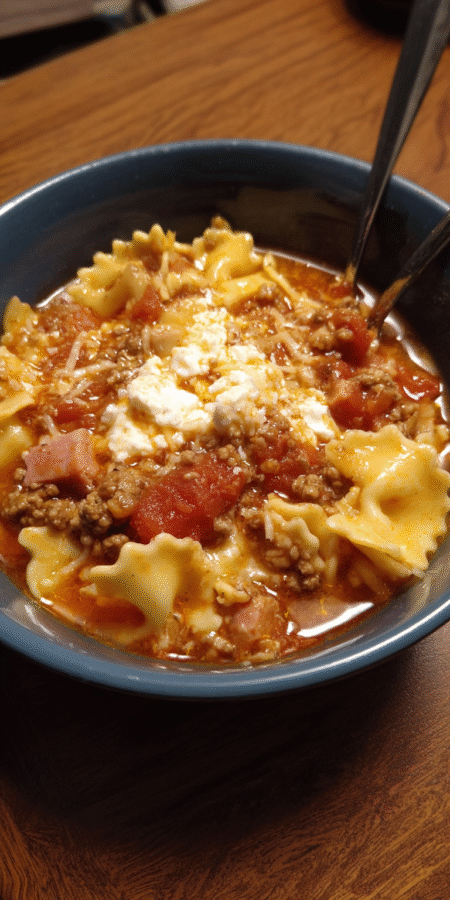 Dump-and-Go Crock Pot Lasagna Soup – 10-Minute Prep Magic served warm with cozy spices