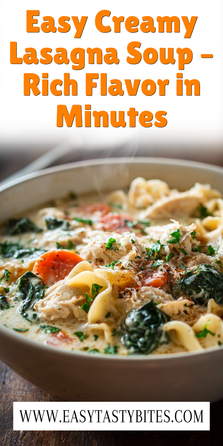 Easy Creamy Lasagna Soup – Rich Flavor in Minutes served warm with cozy spices