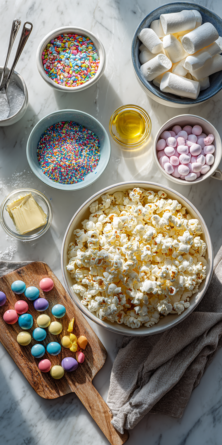 Funfetti Marshmallow Popcorn: Colorful Party Snack Magic! served warm with cozy spices