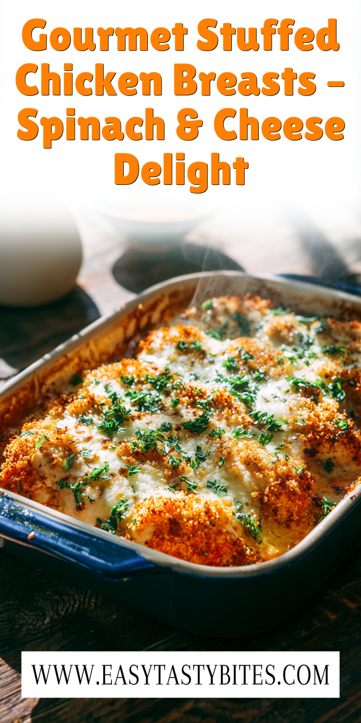 Gourmet Stuffed Chicken Breasts – Spinach & Cheese Delight served warm with cozy spices