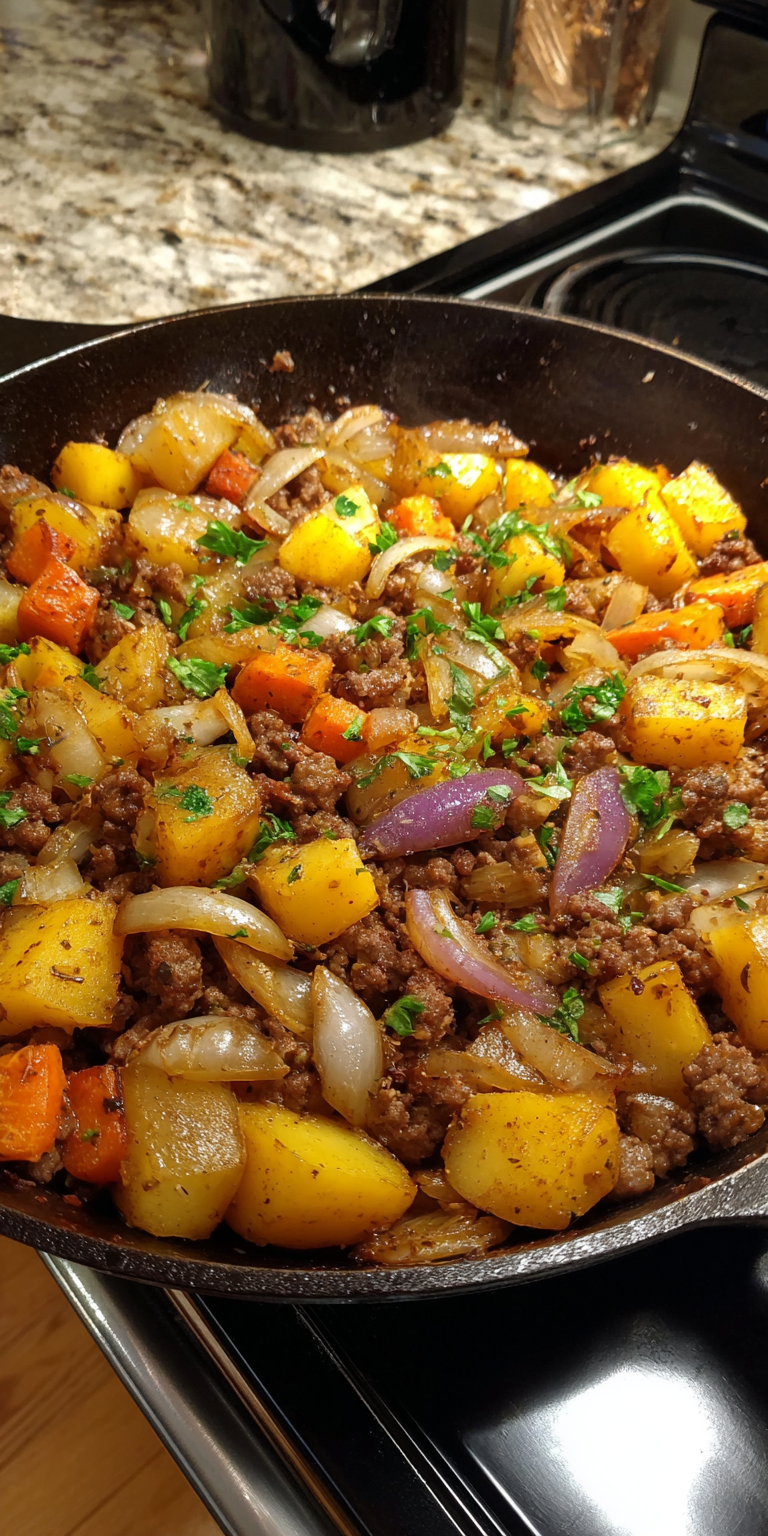 Ground Beef & Potato Casserole with Creamy Sauce Recipe