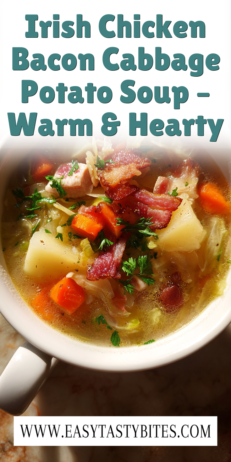 Irish Chicken Bacon Cabbage Potato Soup – Warm & Hearty served warm with cozy spices