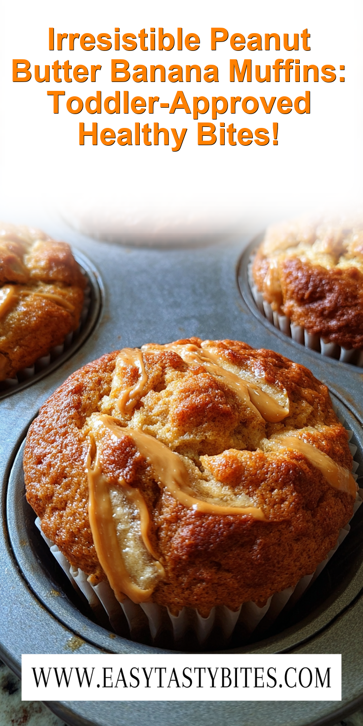 Delicious peanut butter banana muffins freshly baked for a healthy toddler snack