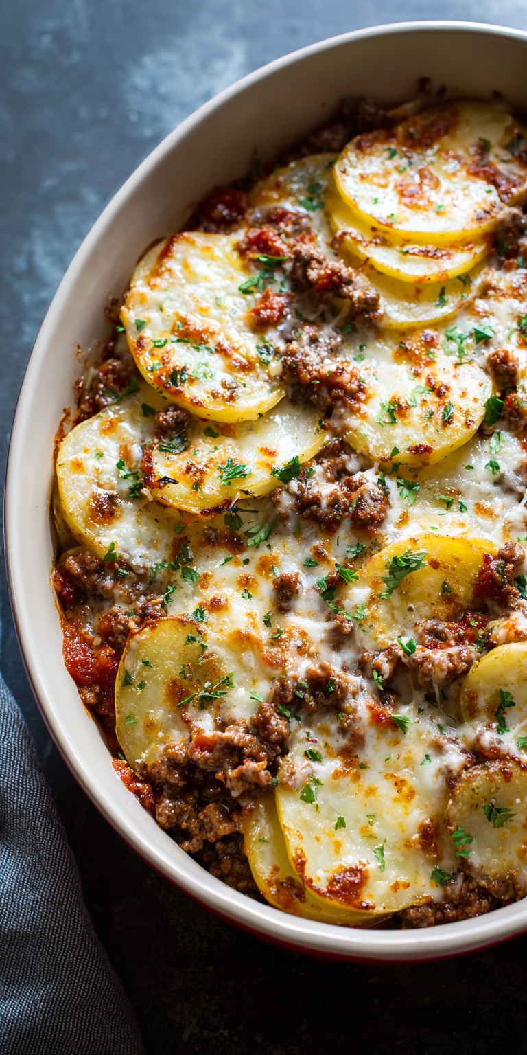 Italian Ground Beef & Potato Bake Recipe