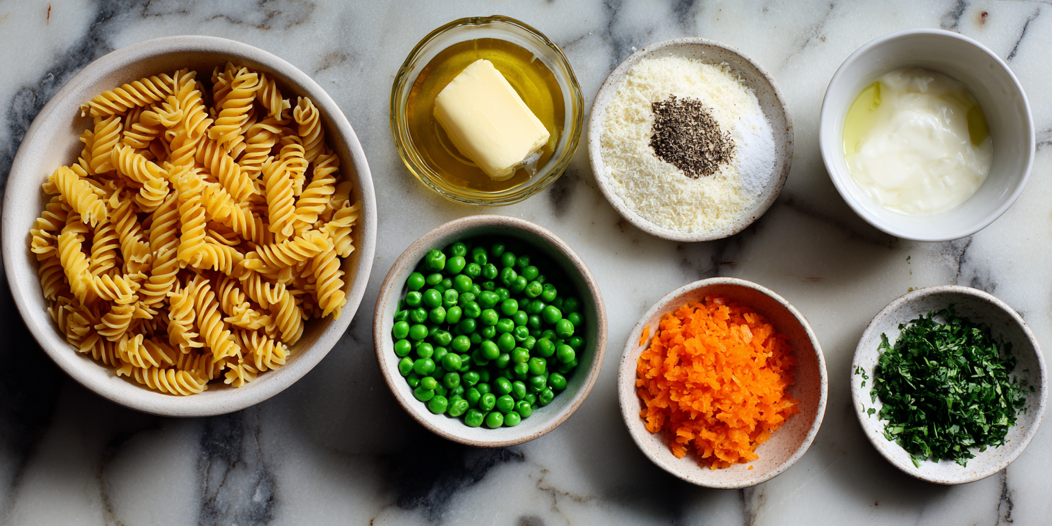 Parmesan Pea Pasta served warm with cozy spices