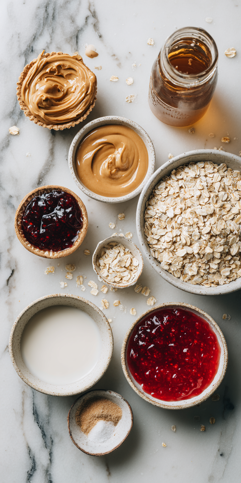 Peanut Butter & Jelly Oat Cups with wholesome oats for toddlers