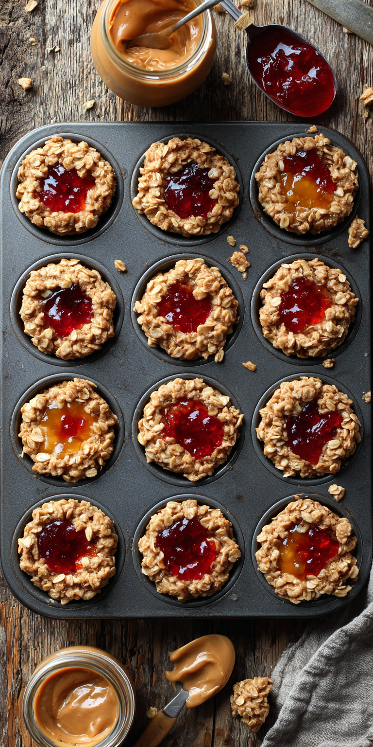 Peanut Butter & Jelly Oat Cups: Fun, Mess-Free Toddler Snack Magic! Recipe