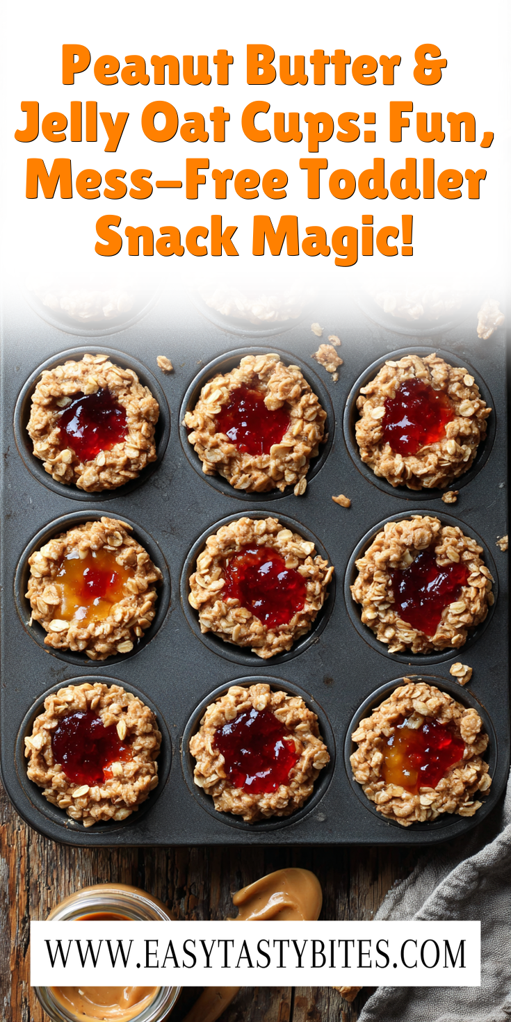 Peanut Butter & Jelly Oat Cups served as a toddler snack