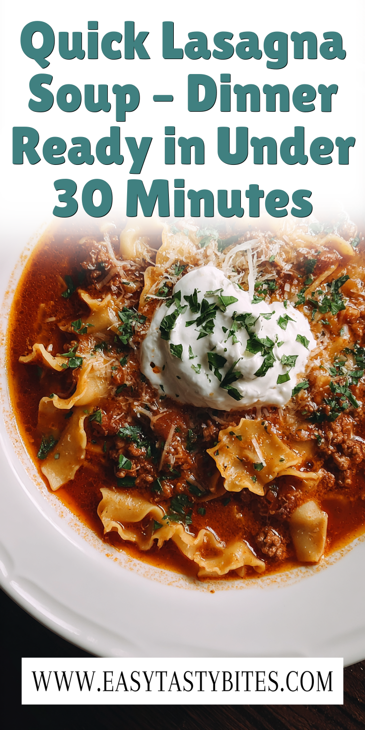 Quick Lasagna Soup – Dinner Ready in Under 30 Minutes served warm with cozy spices