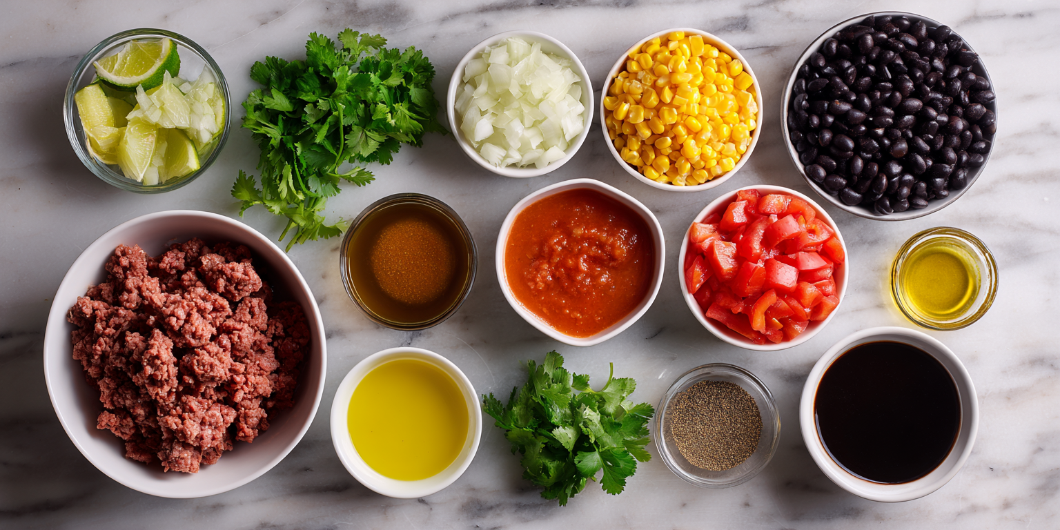 Quick Tex-Mex Beef Taco Soup served warm with cozy spices