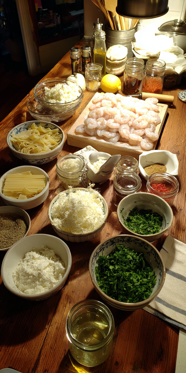 Shrimp Scampi Lasagna Rolls – Cheesy Pasta Heaven served warm with cozy spices