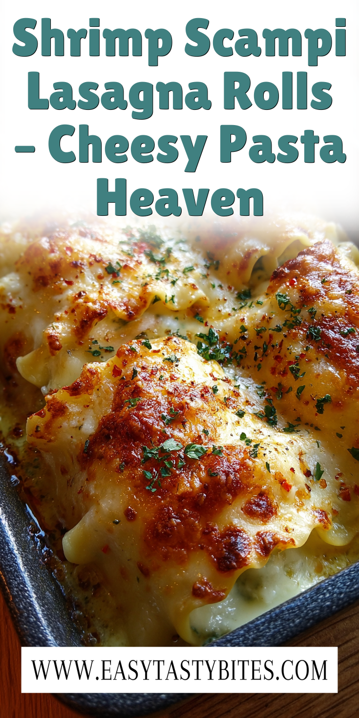 Shrimp Scampi Lasagna Rolls – Cheesy Pasta Heaven served warm with cozy spices