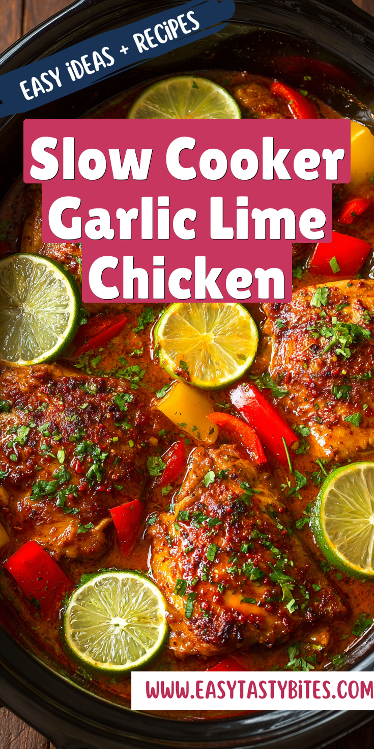 Slow Cooker Garlic Lime Chicken served warm with cozy spices