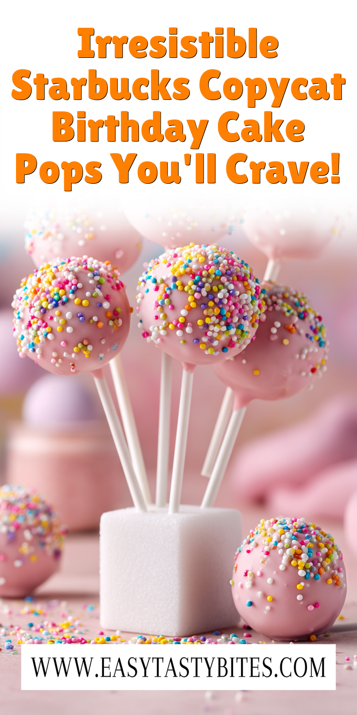 Delicious Starbucks copycat birthday cake pops on a festive display