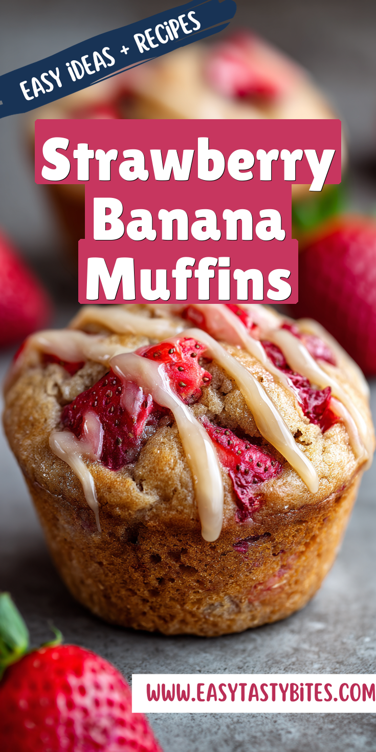 Strawberry Banana Muffins served warm with cozy spices