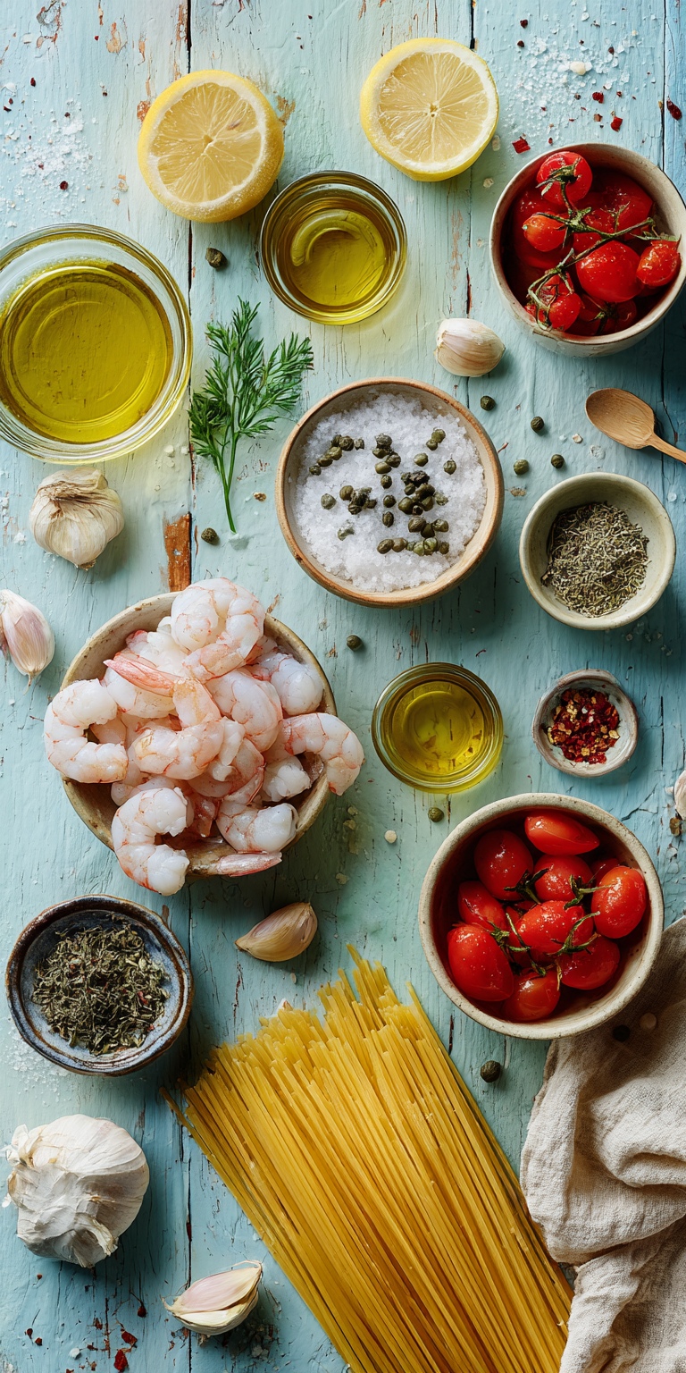 Tangy Capers & Tomato Shrimp Scampi – Mediterranean Vibes served warm with cozy spices