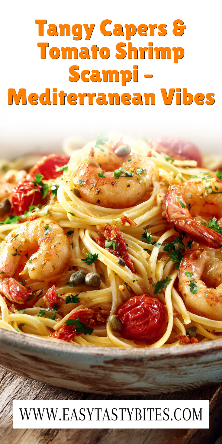 Tangy Capers & Tomato Shrimp Scampi – Mediterranean Vibes served warm with cozy spices