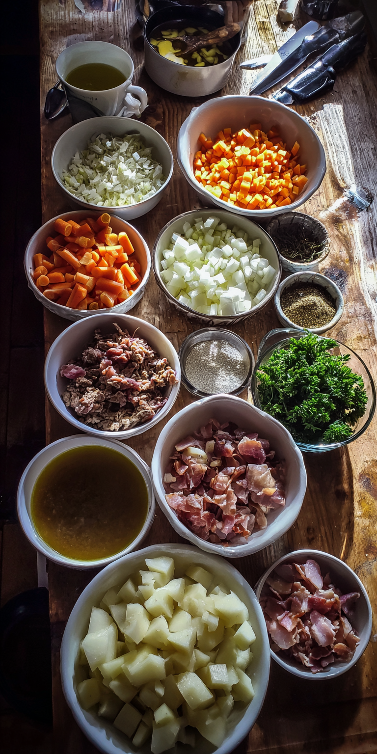 Traditional German Kartoffelsuppe – Hearty Winter Soup served warm with cozy spices