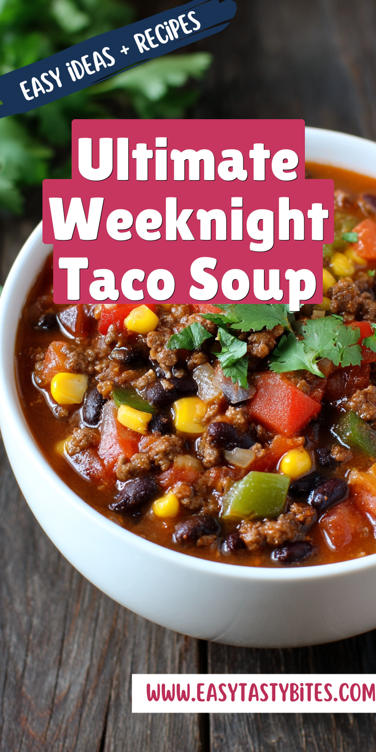 Ultimate Weeknight Taco Soup served warm with cozy spices
