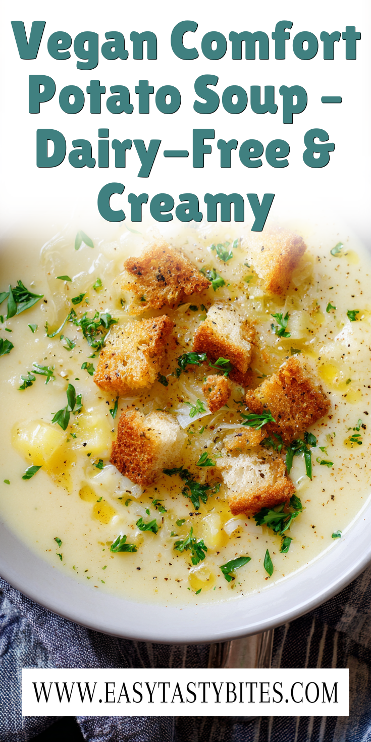 Vegan Comfort Potato Soup – Dairy-Free & Creamy served warm with cozy spices