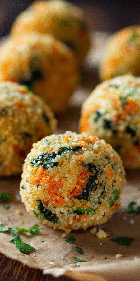 Veggie Rice Balls served warm with cozy spices