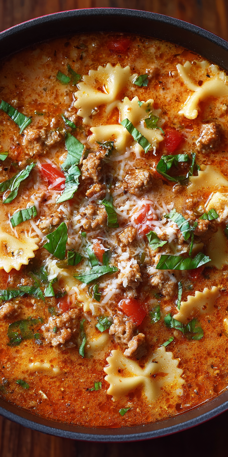 Zesty Italian Spicy Lasagna Soup Recipe