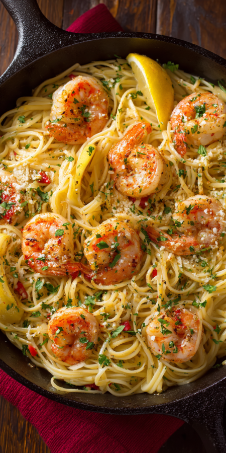 Cajun Shrimp Scampi: A Spicy 30-Minute Dinner served warm with cozy spices