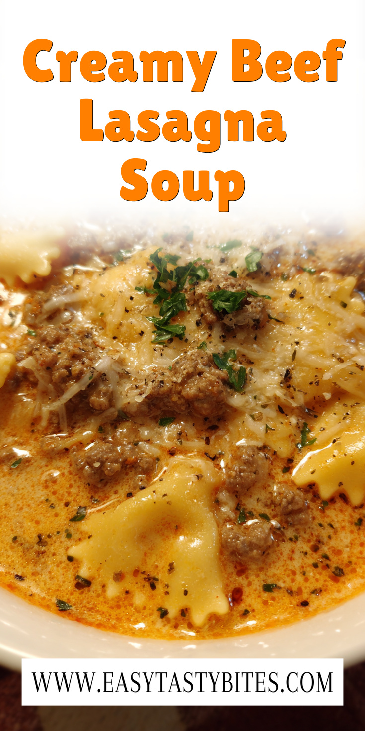Creamy Beef Lasagna Soup served warm with cozy spices