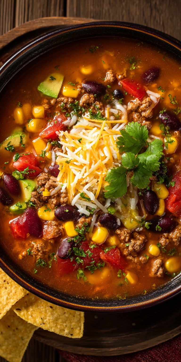 Go-To Creamy Beef Taco Soup Recipe