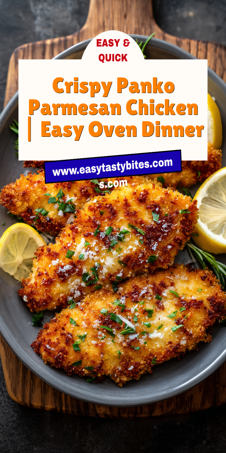 Crispy Panko Parmesan Chicken | Easy Oven Dinner served warm with cozy spices