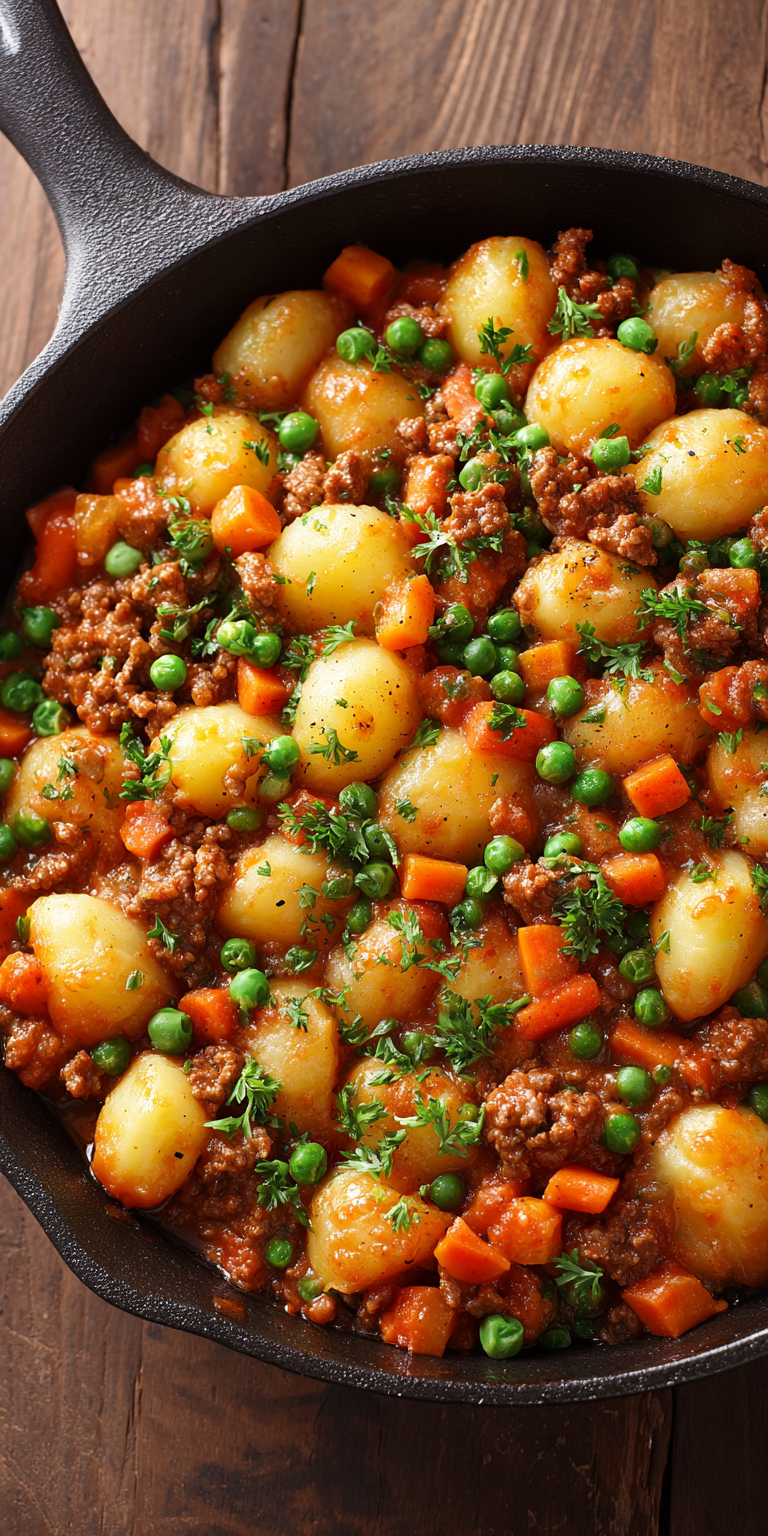 Cottage Pie-Style Ground Beef & Potato Skillet Recipe