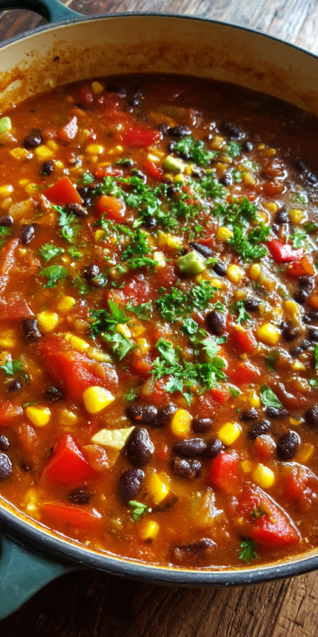 Southwest Black Bean Taco Soup Recipe