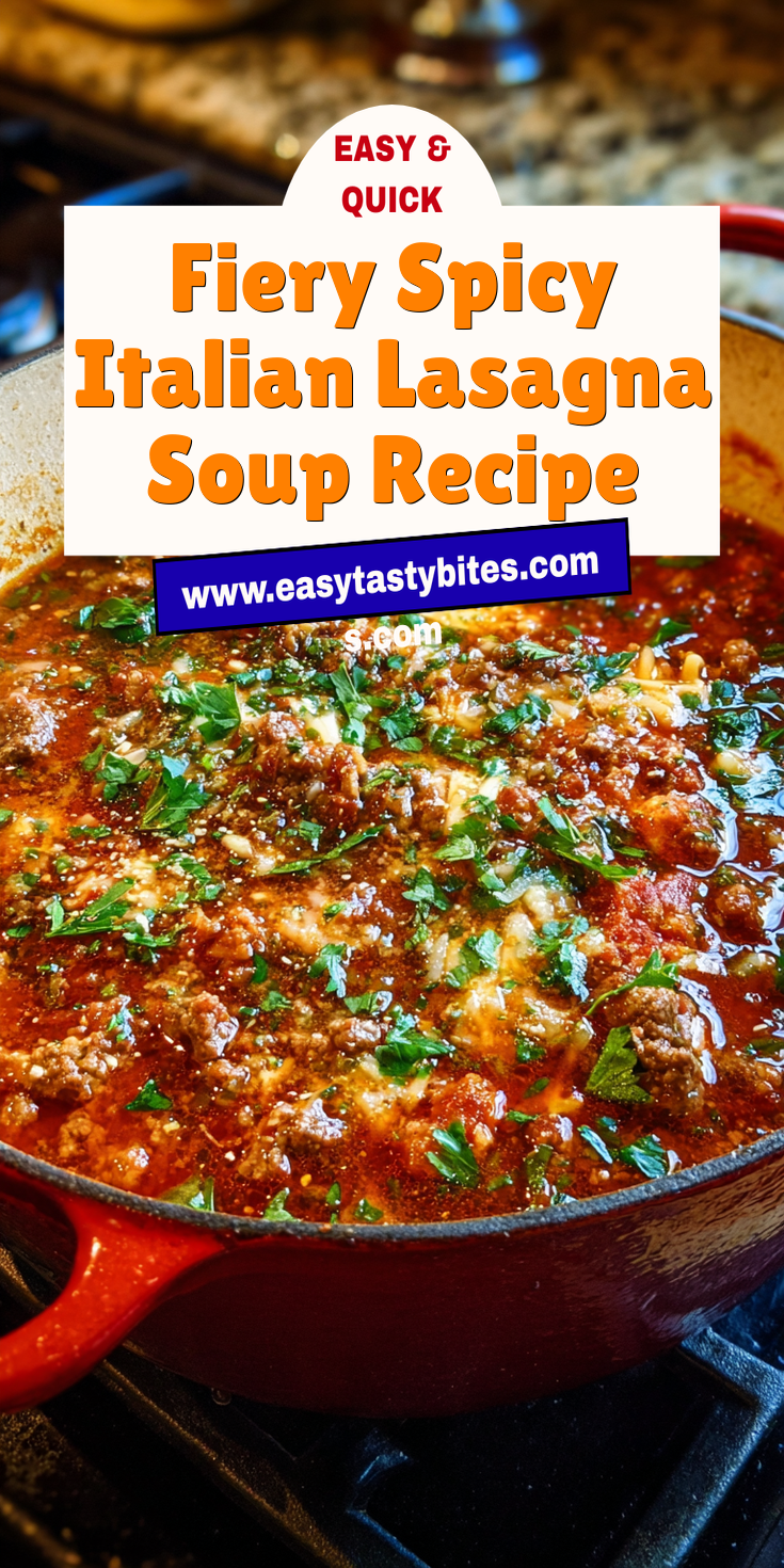 Fiery Spicy Italian Lasagna Soup Recipe served warm with cozy spices