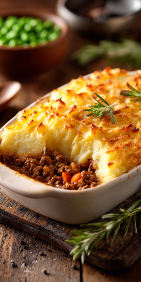 Ground Beef & Potato Shepherd’s Pie served warm with cozy spices